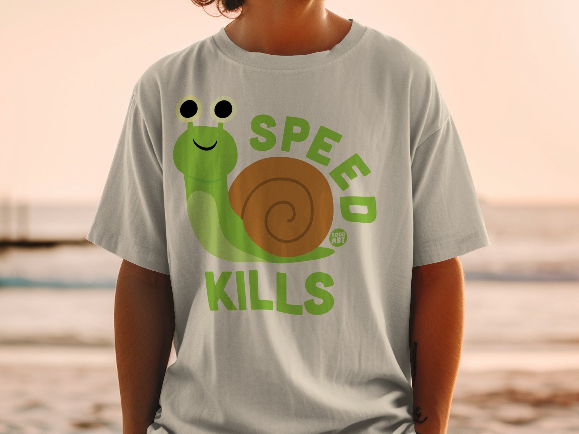 Speed Kills Cute Snail Graphic Tee Shirt
