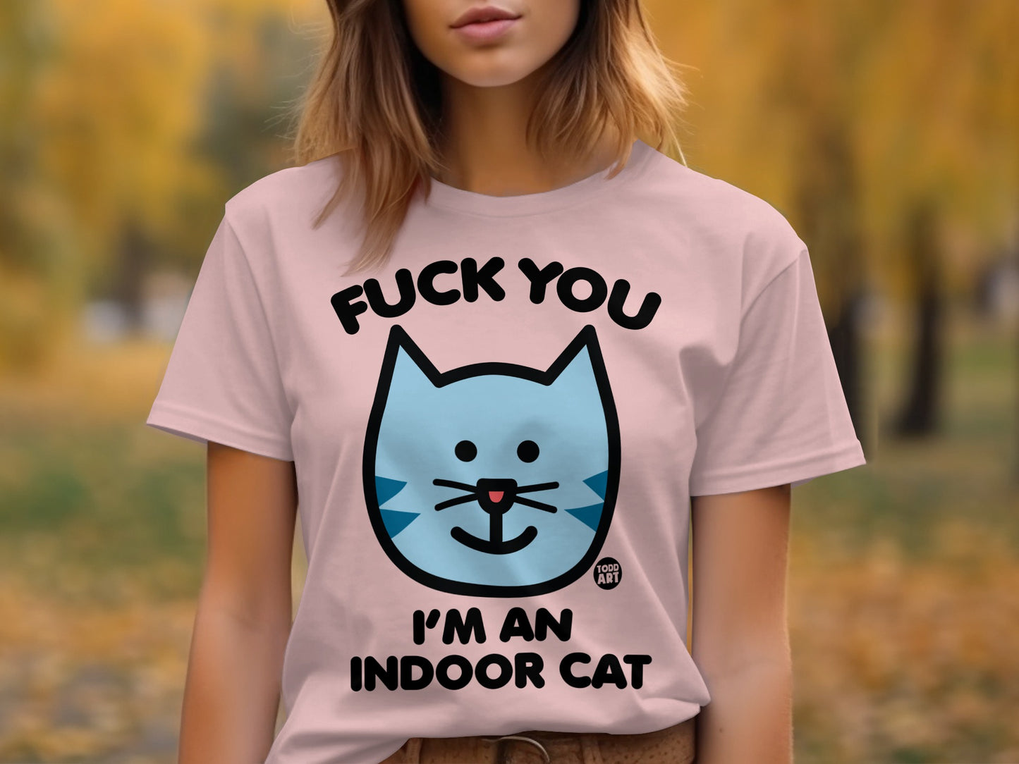 Funny Cat Lover Shirt with Humorous Indoor Cat Graphic