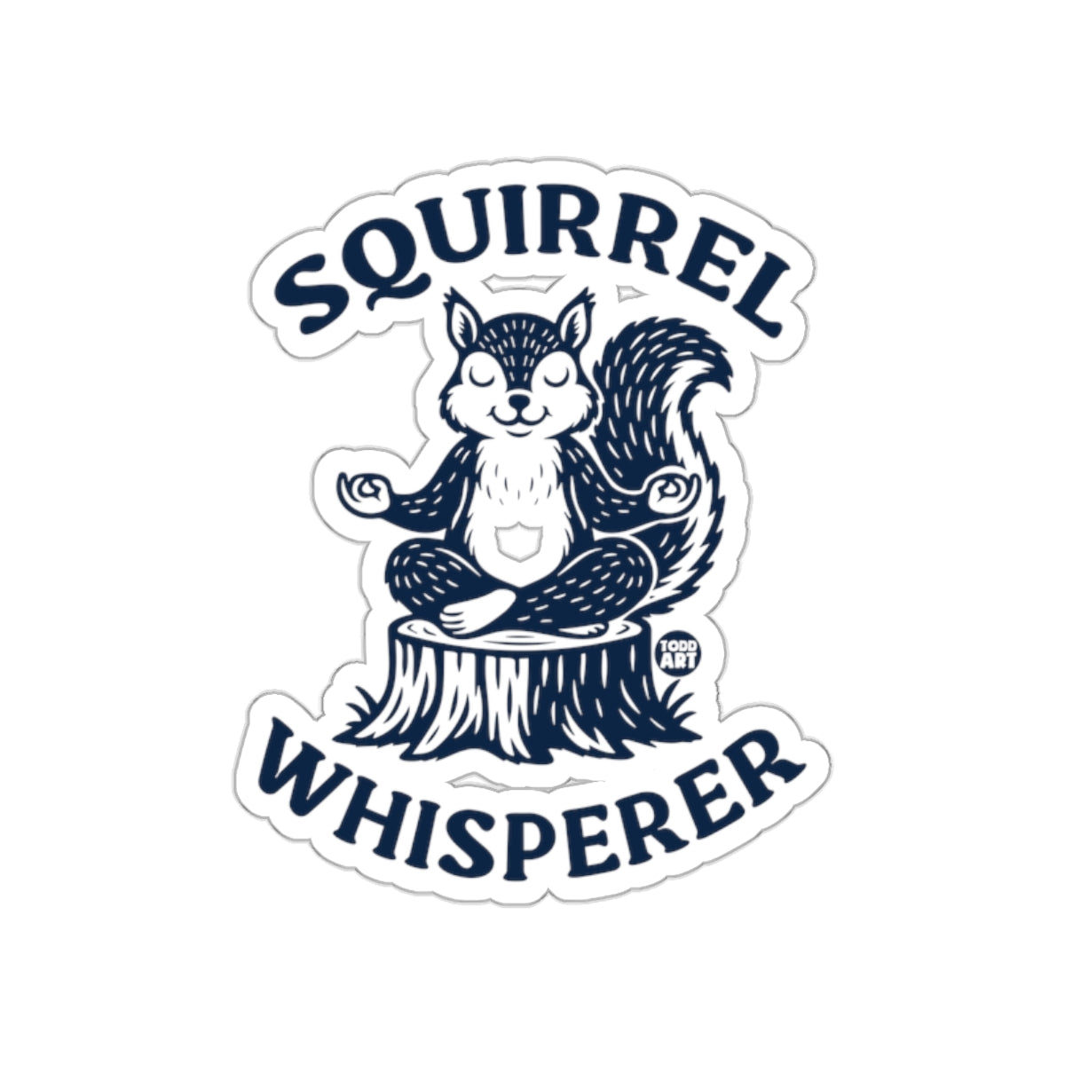 Meditating Squirrel Whisperer Logo Cute Design sticker