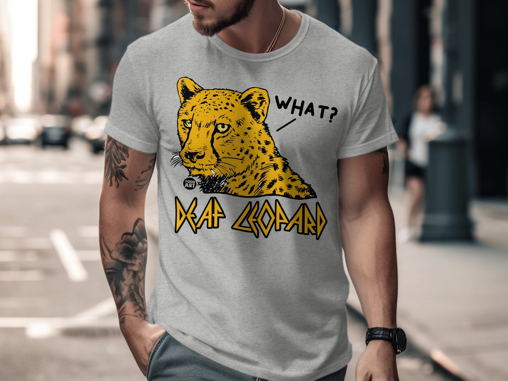 Funny Deaf Leopard What Graphic T-Shirt For Adults