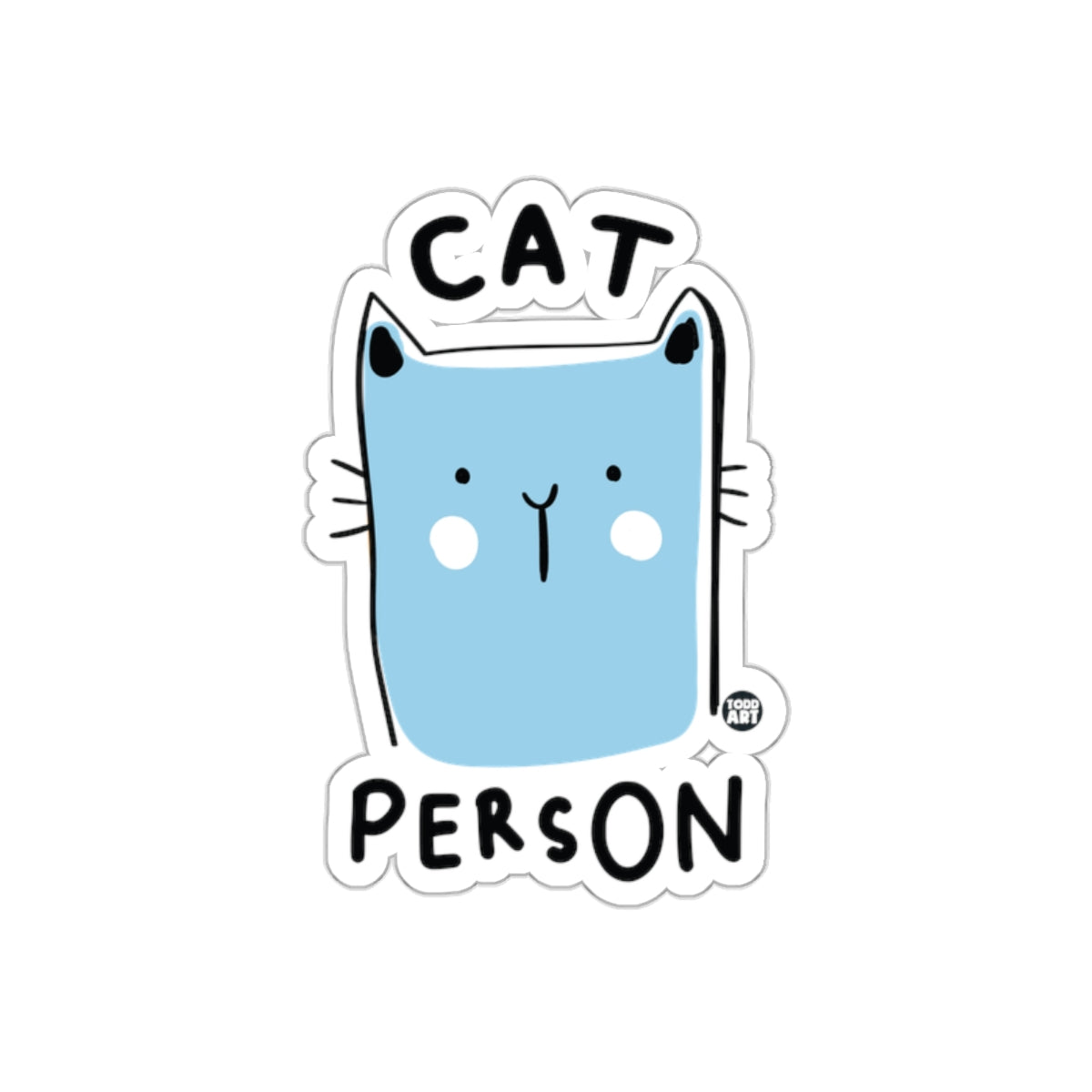 Cat Person Design Cute Blue Feline Creature sticker
