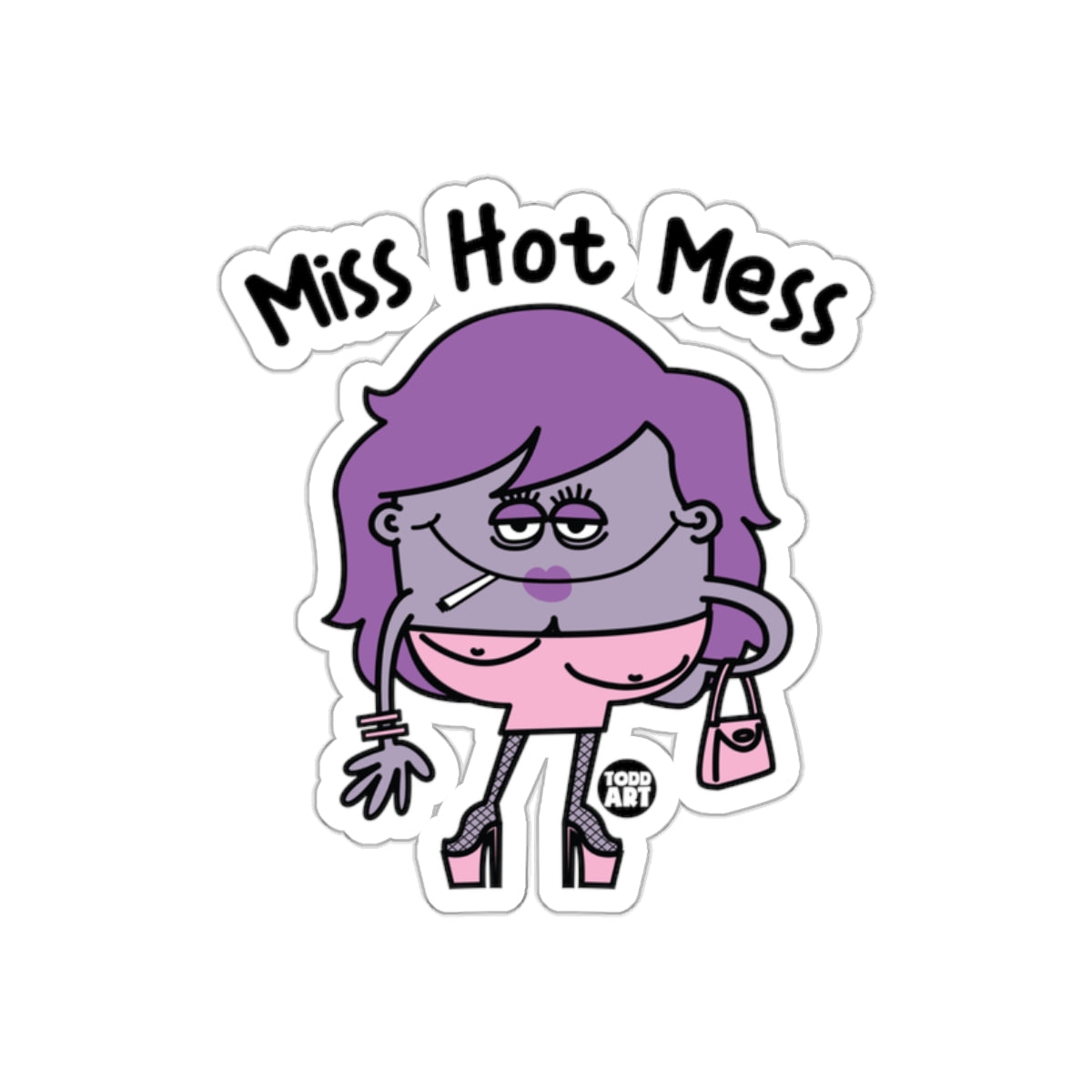 Miss Hot Mess Character Cartoon Design Sticker