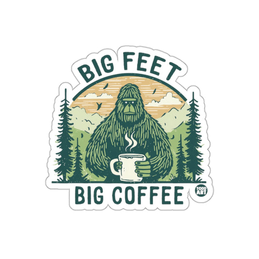Big Feet Big Coffee Bigfoot Sticker Decal