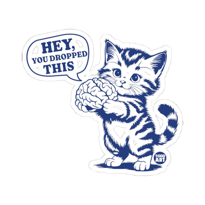 Cat Holding BrainTodd Art Sticker