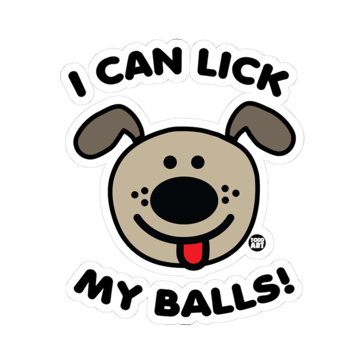 Happy Dog FaceTodd Art Sticker