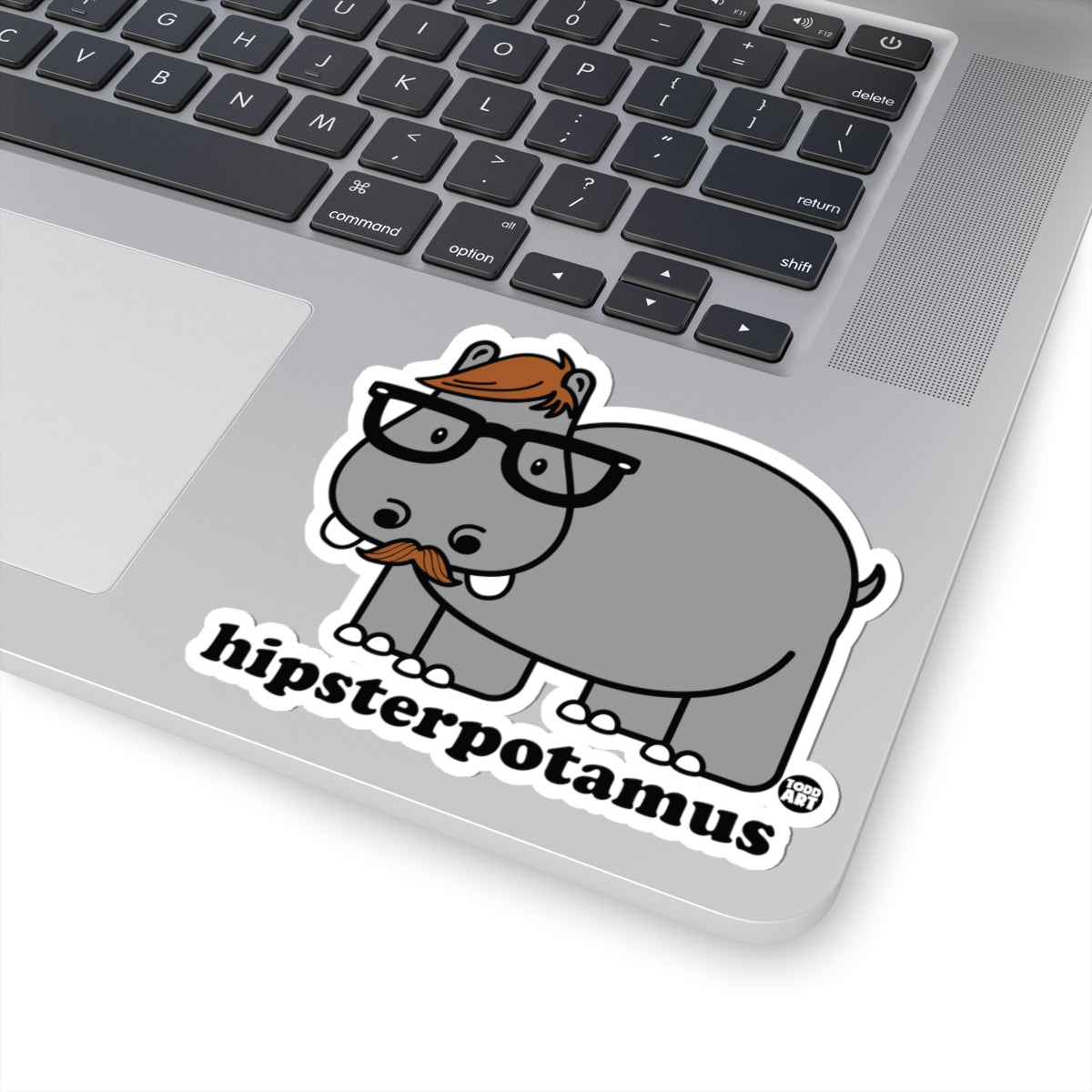 Hipsterpotamus Todd Art Sticker