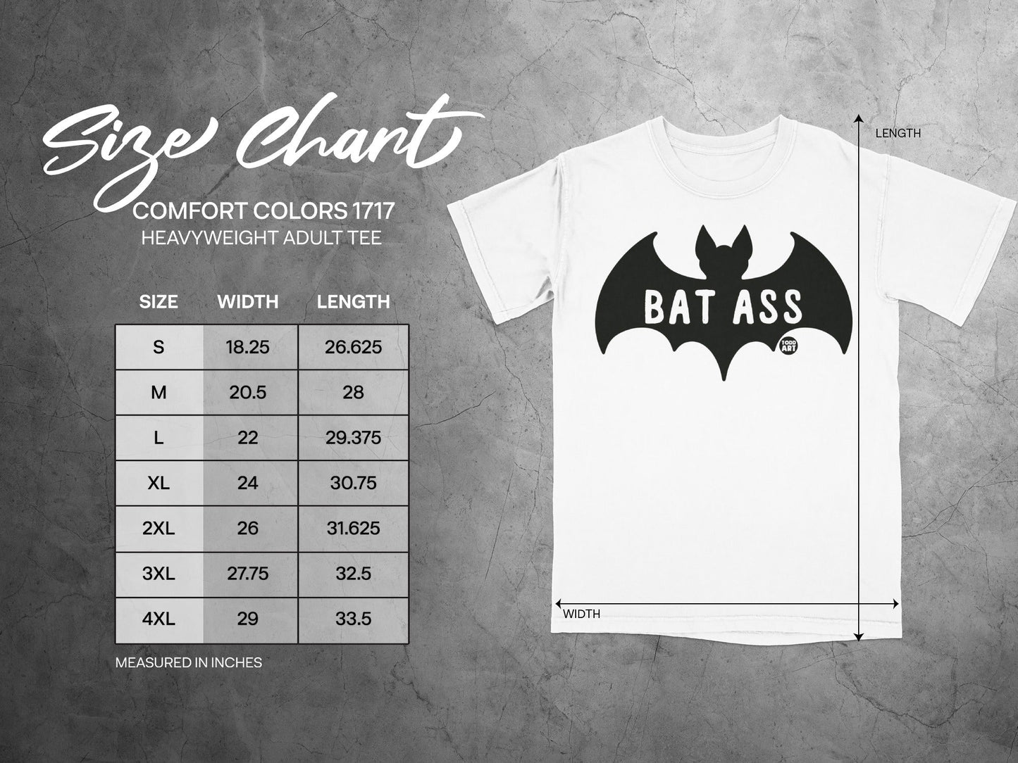 Funny Bat Design 'Bat Ass' T-Shirt for Adults