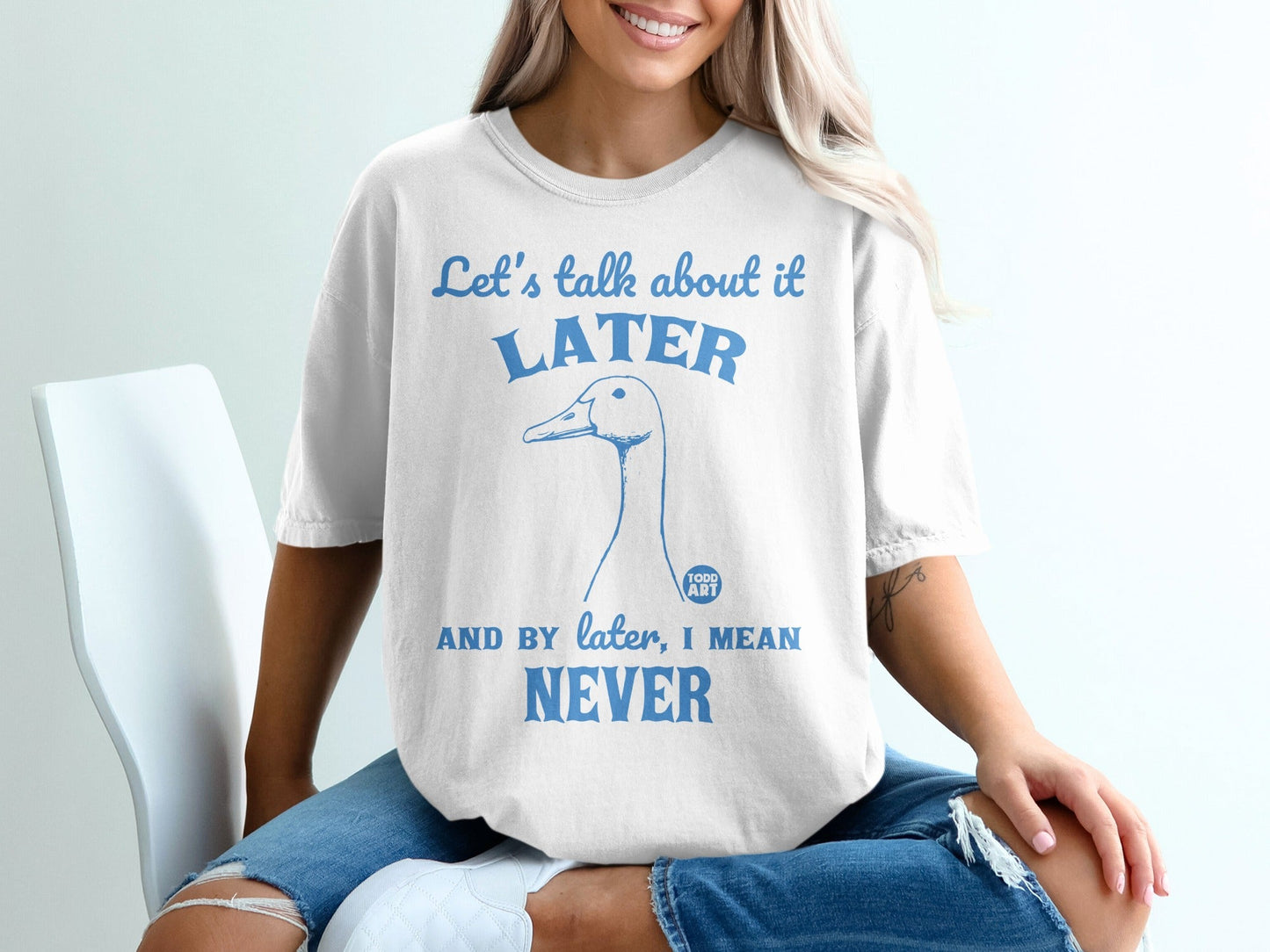 Let's Talk About It Later Duck Graphic T-shirt