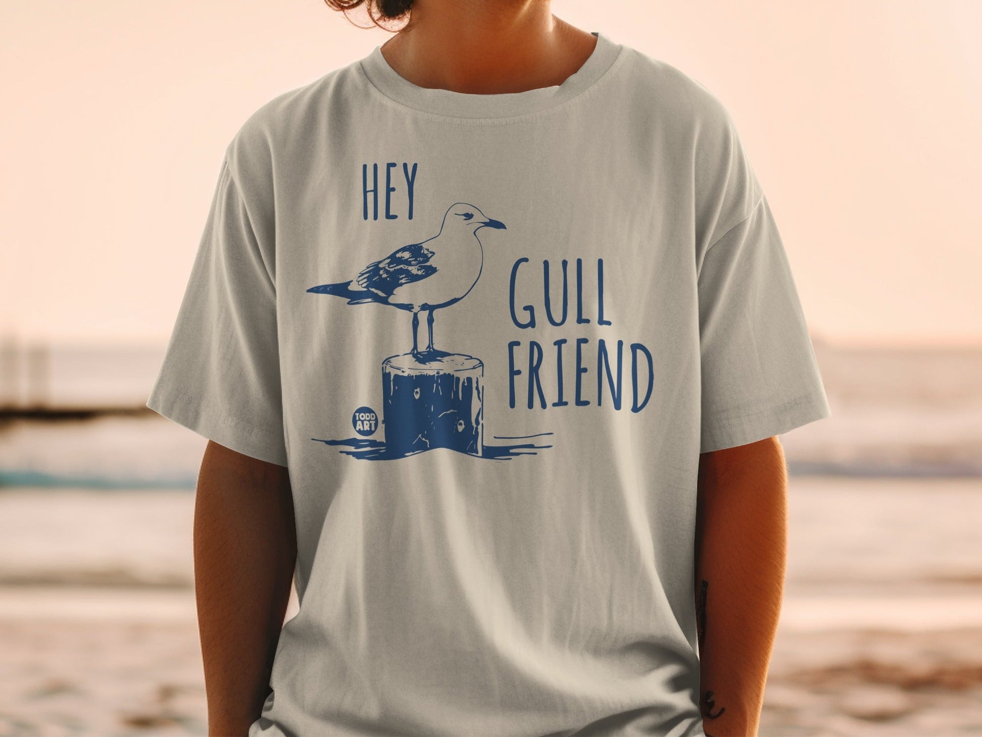 Hey Gull Friend Graphic T-Shirt Casual Wear Design