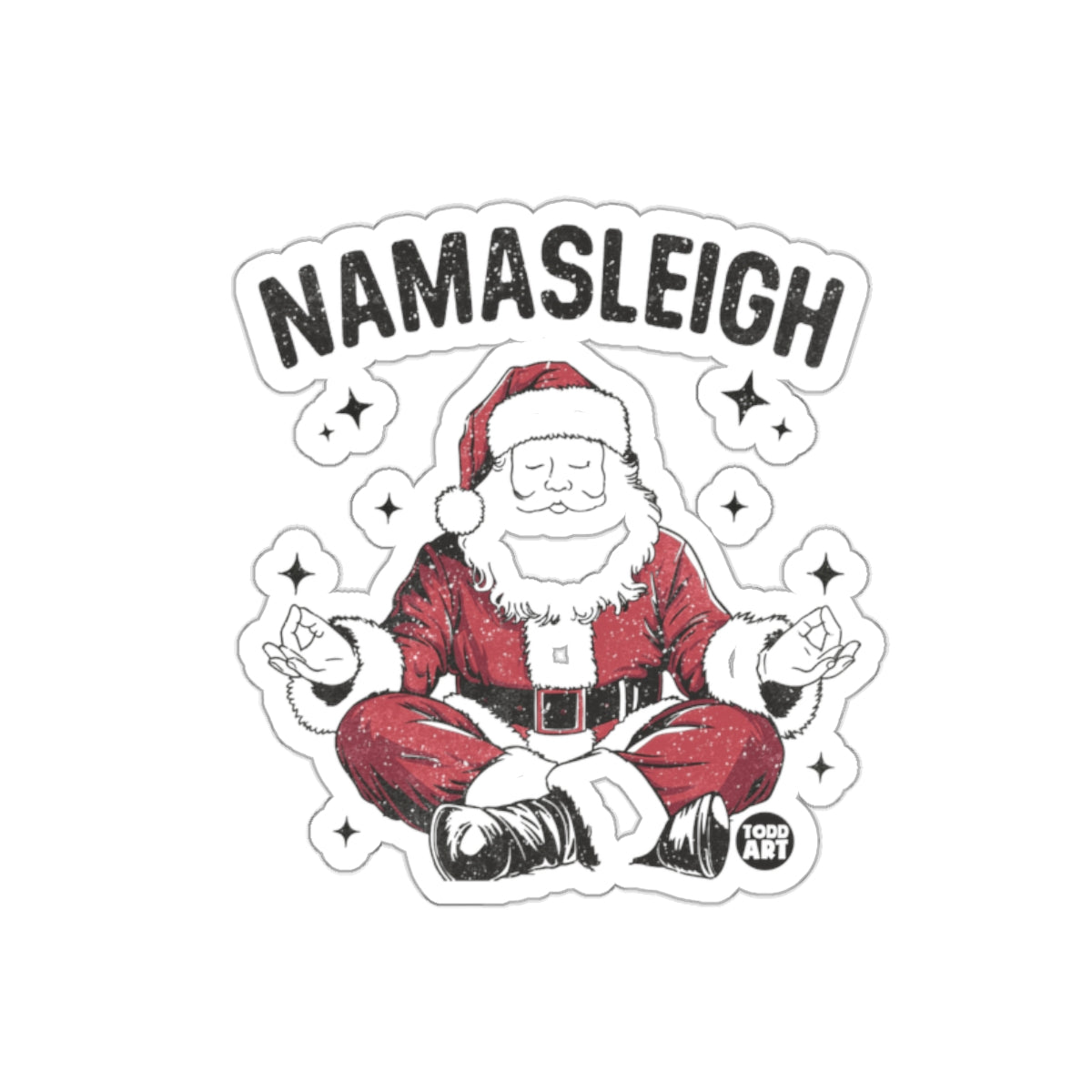 Namasleigh Santa Meditating Funny Christmas Sticker