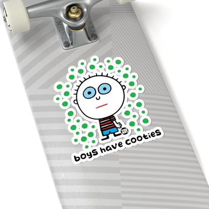 Green Alien Boy Loves Cookies Todd Art Sticker