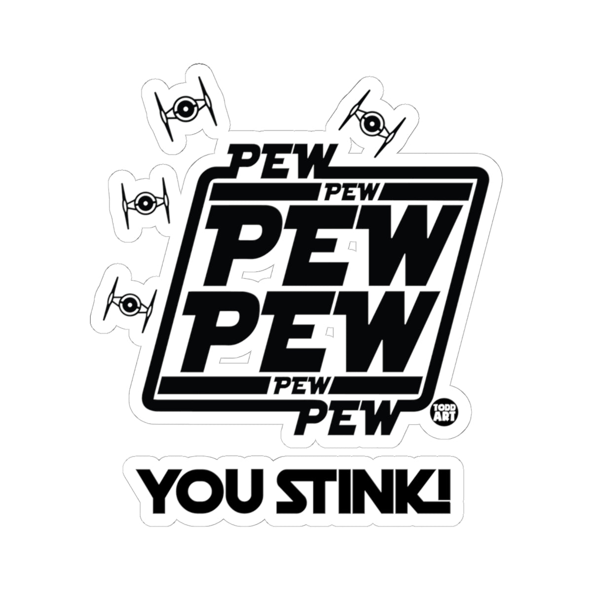 Pew Pew PewTodd Art Sticker