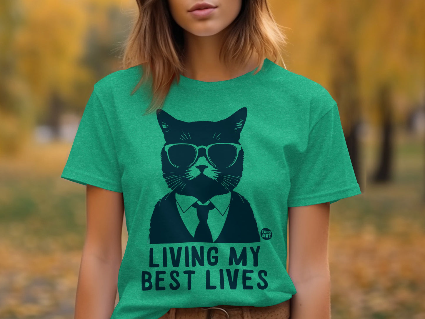 Living My Best Lives Cat Graphic T-Shirt