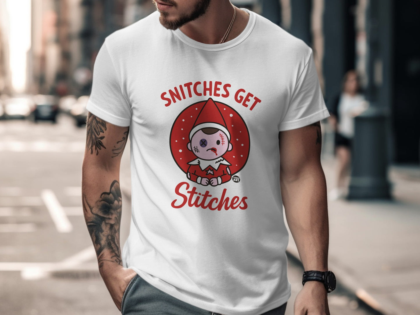 Snitches Get Stitches Elf on the Shelf T-Shirt product