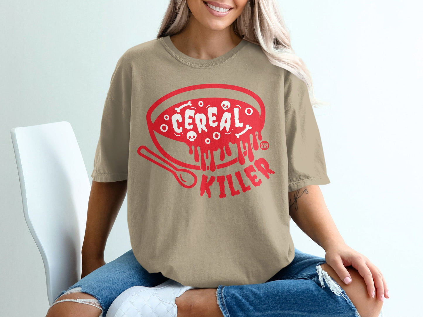 Cereal Killer Graphic Printed Oversized T-shirt