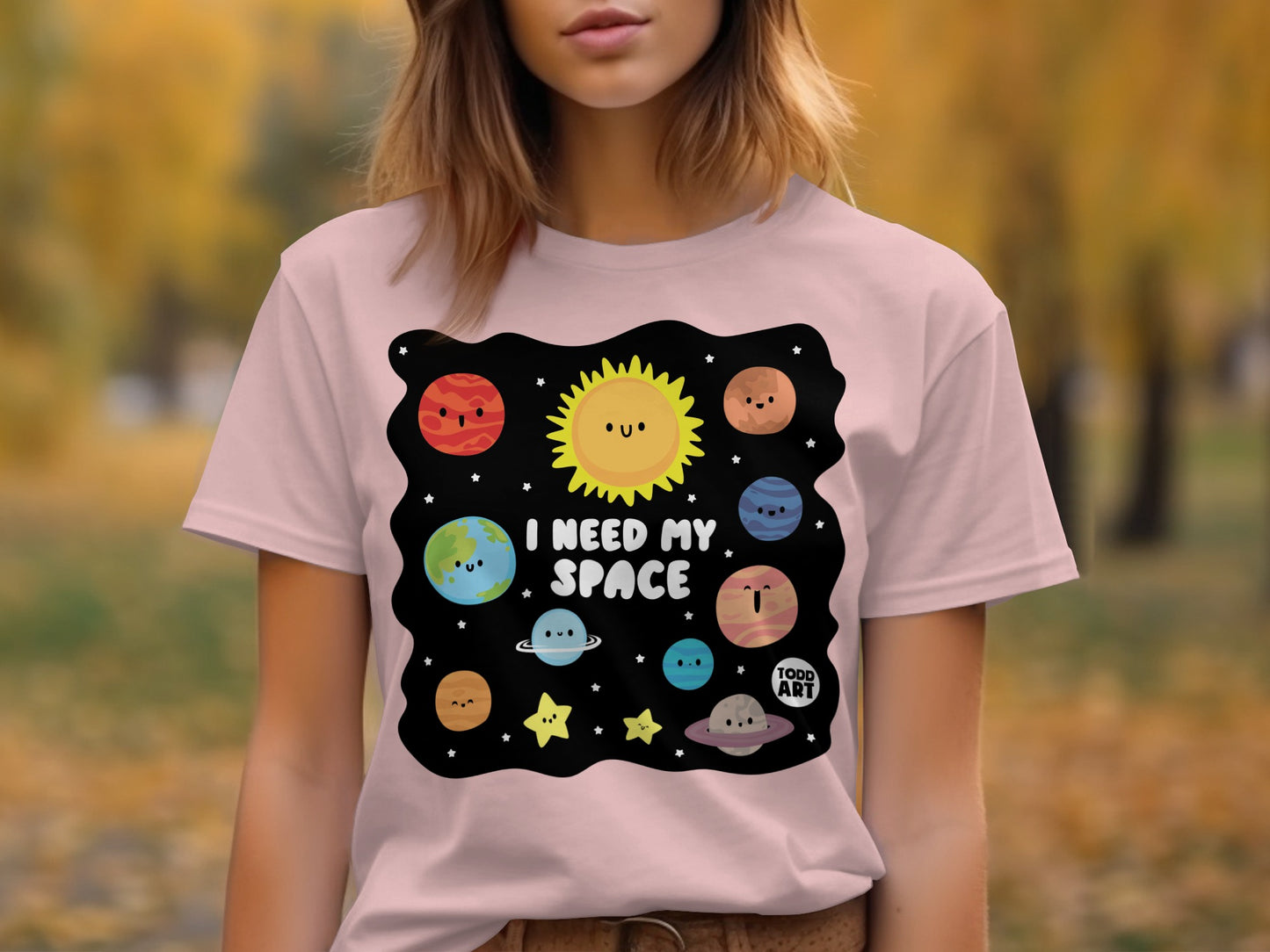 I Need My Space Cute Solar System Graphic Tee