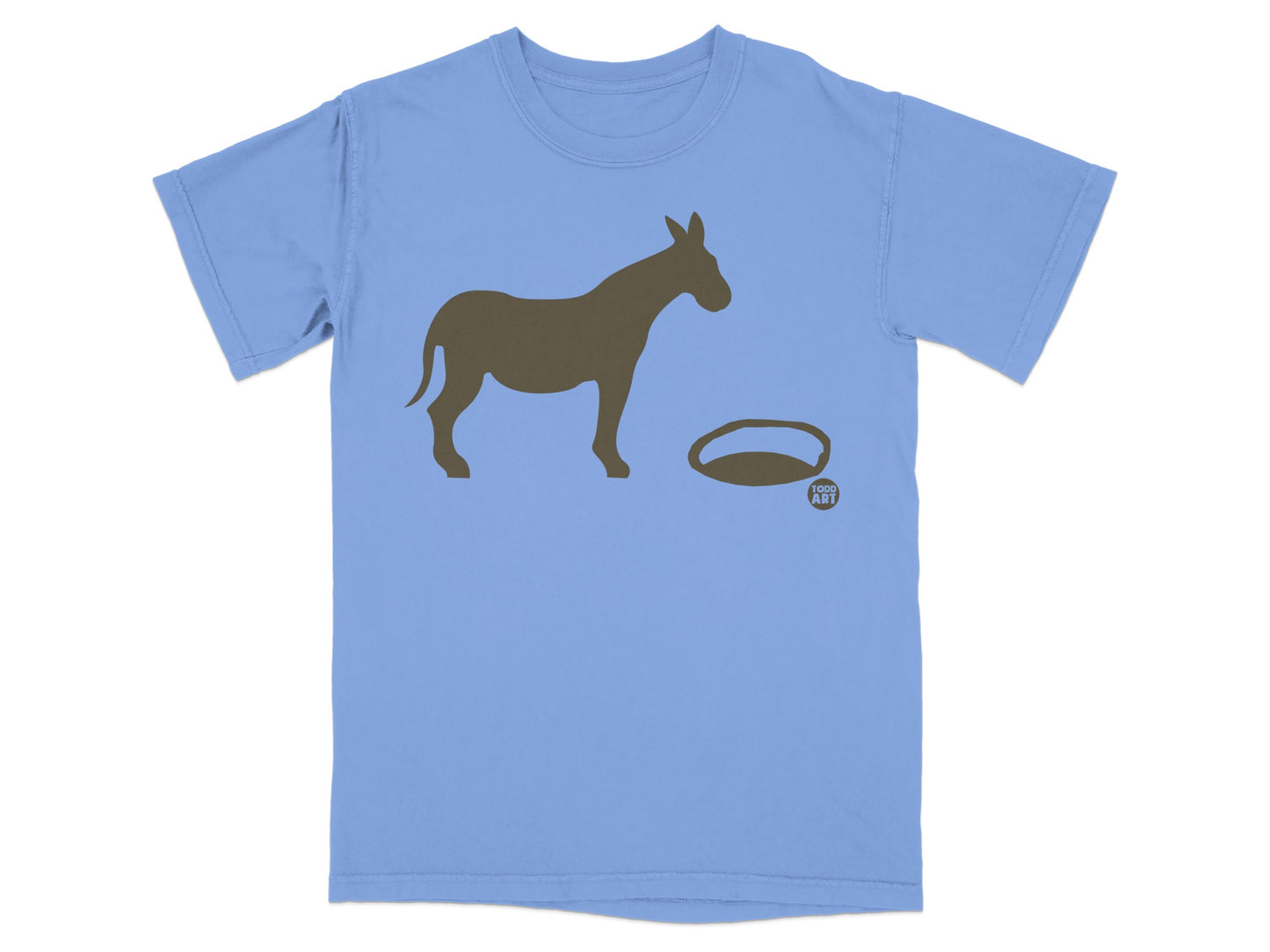 Donkey and Hat Silhouette Todd Art Blue T-Shirt Product