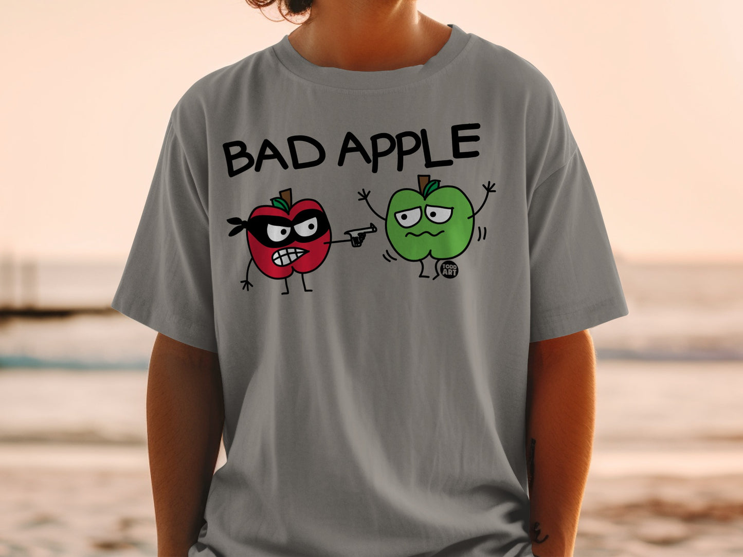 BAD APPLE Funny Cartoon Red Green Apple product type