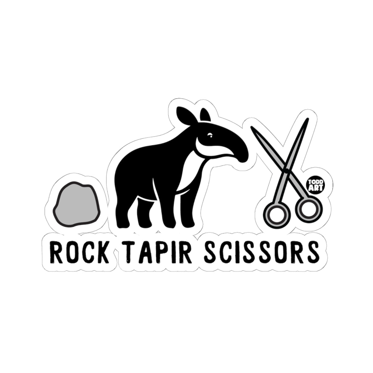 Rock Tapir ScissorsTodd Art Sticker