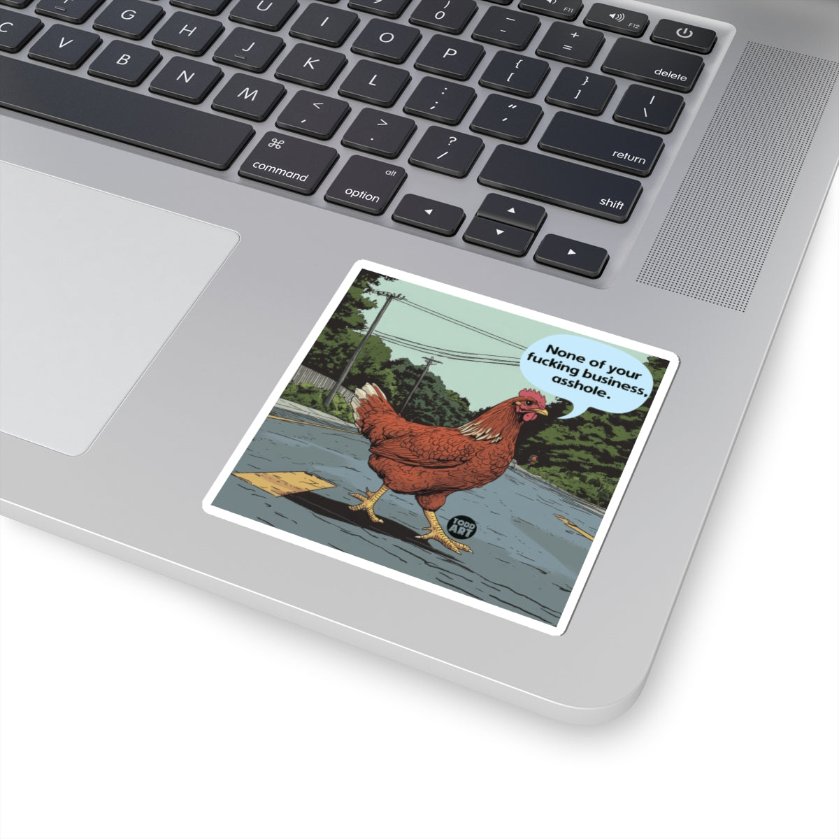 Chicken CrossingTodd Art Sticker