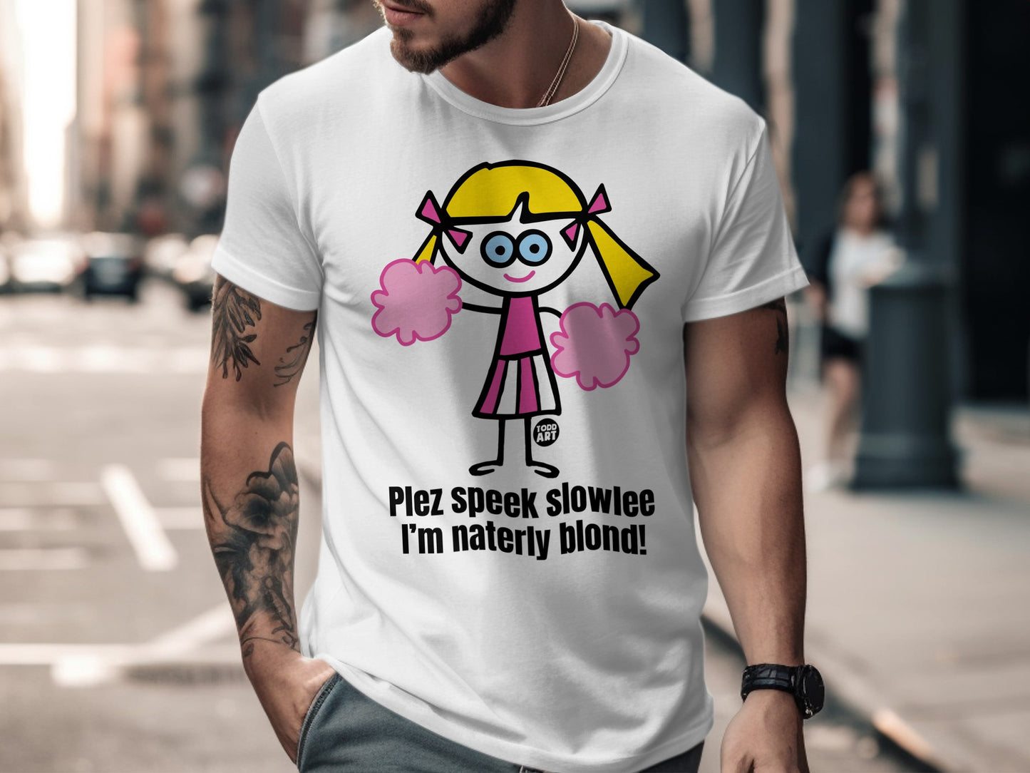 Fun Graphic Tee with Humorous Cartoon Print