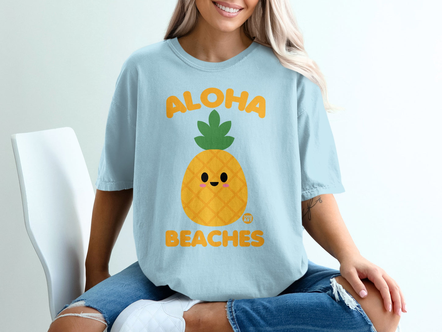 Cute Smiling Pineapple Aloha Beaches Blue Product Type