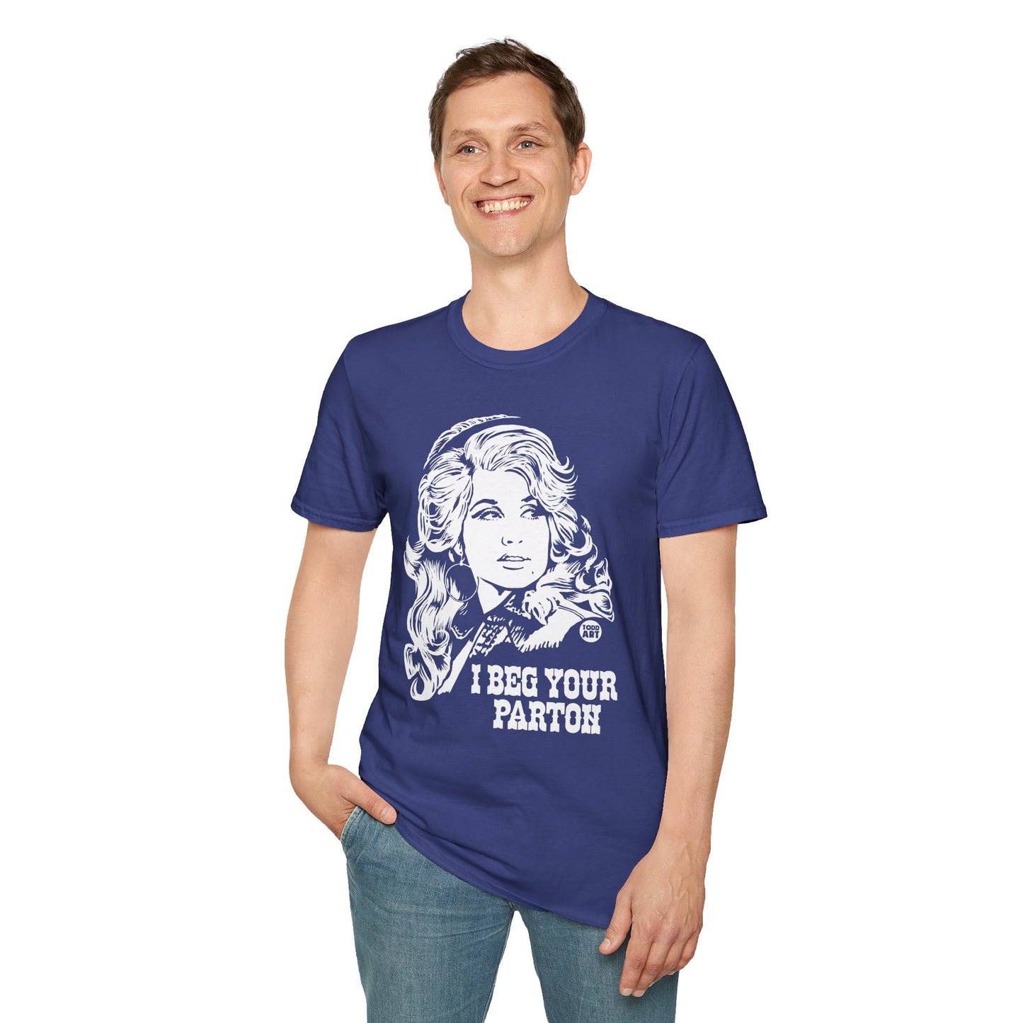 Dolly Parton Portrait T-Shirt — “I Beg Your Parton” Retro Country Graphic Tee