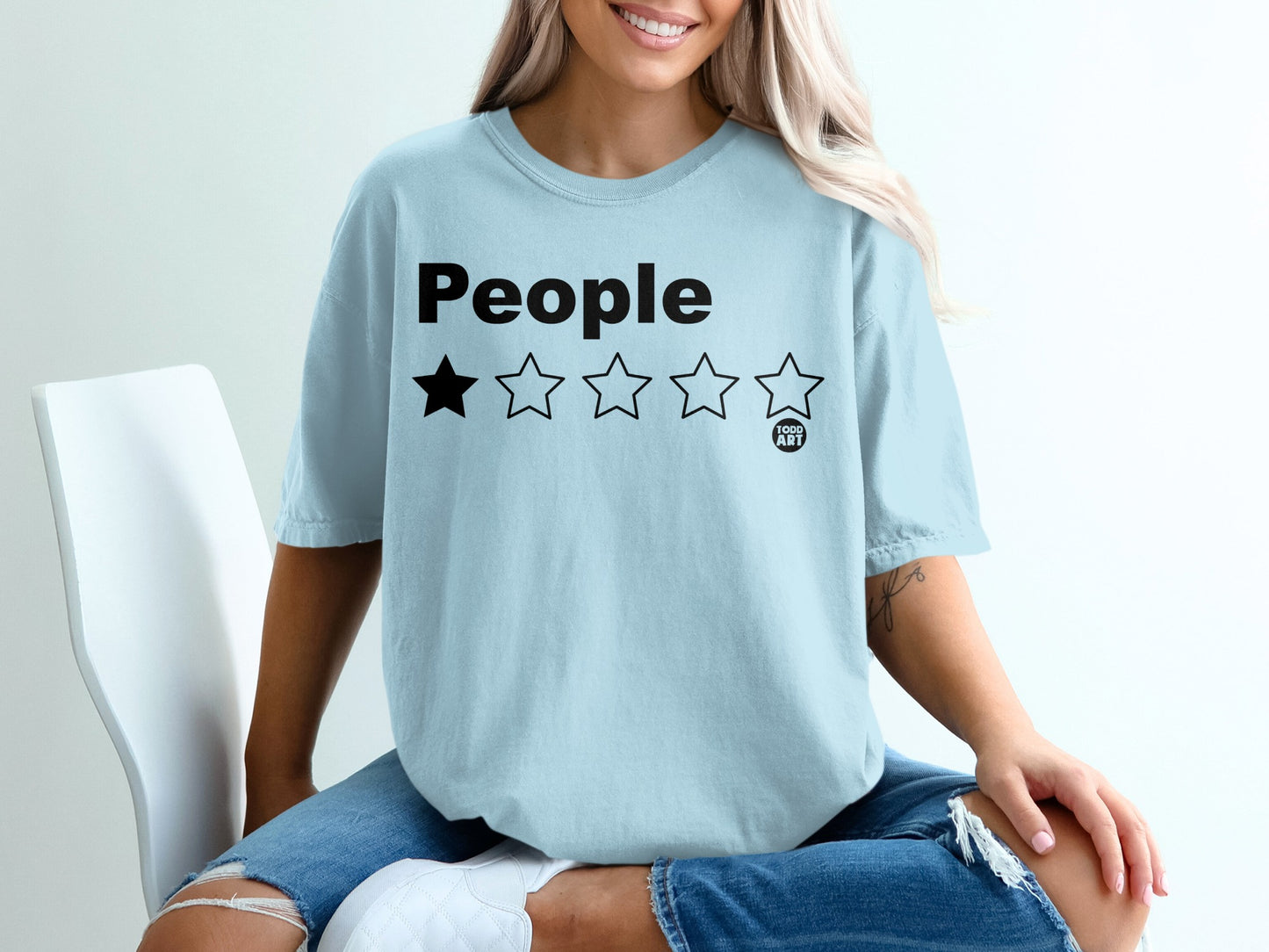 People One Star Rating Funny Light Blue TODD ART product type