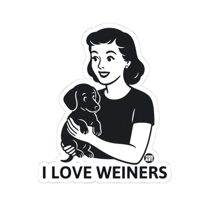 Woman with DachshundTodd Art Sticker