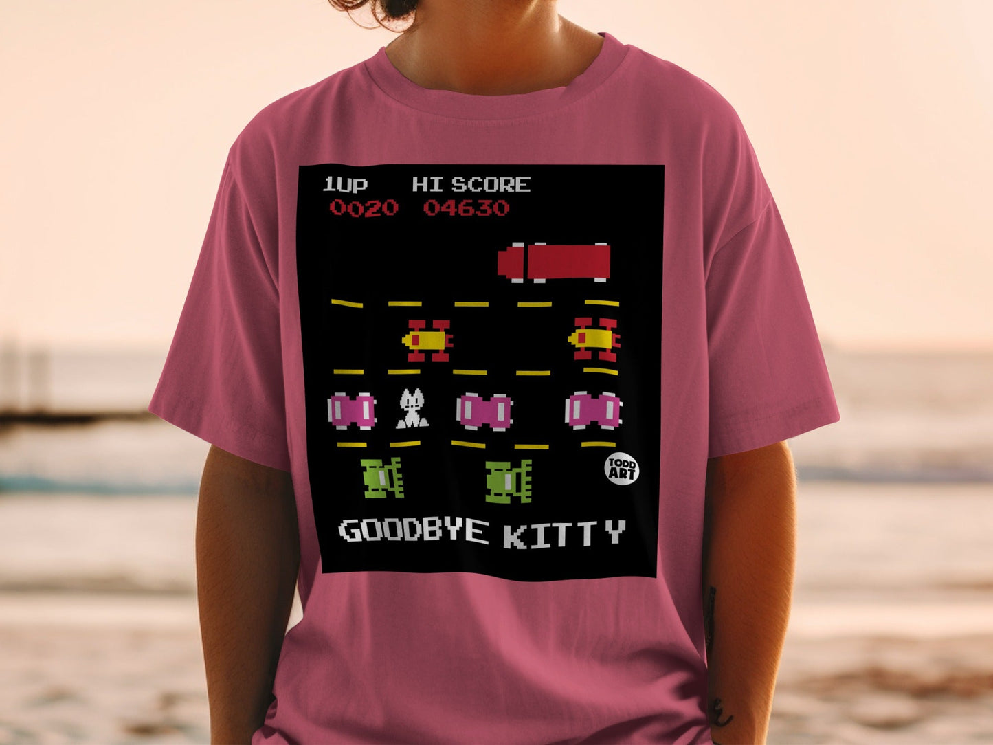 Goodbye Kitty Retro Arcade Game Inspired Shirt