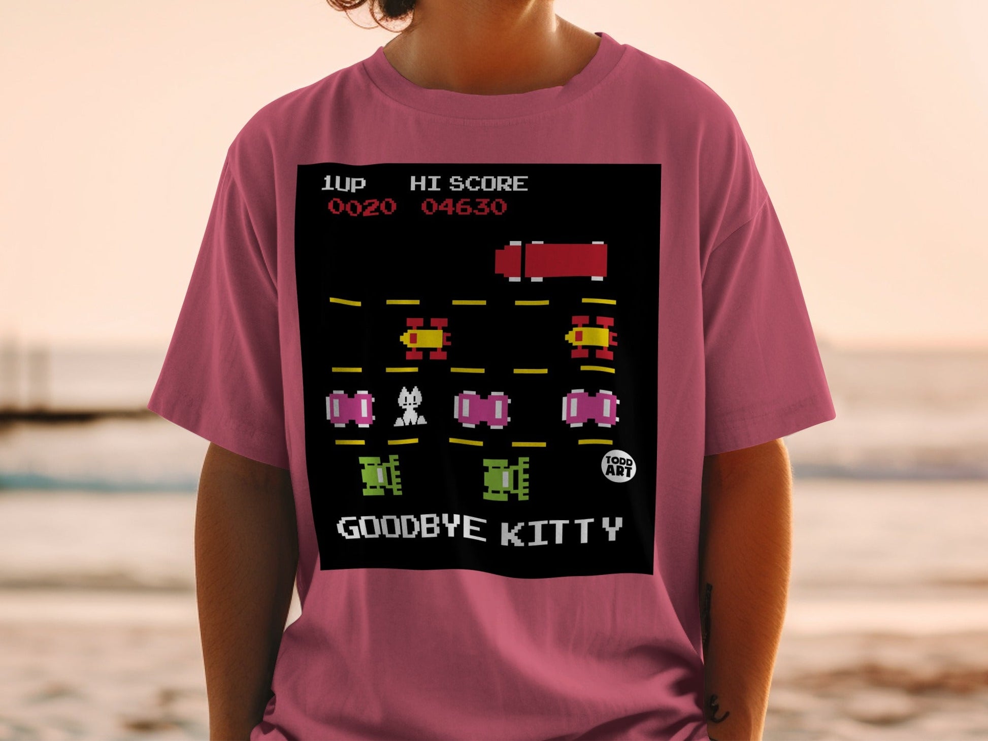 Goodbye Kitty Retro Arcade Game Inspired Shirt