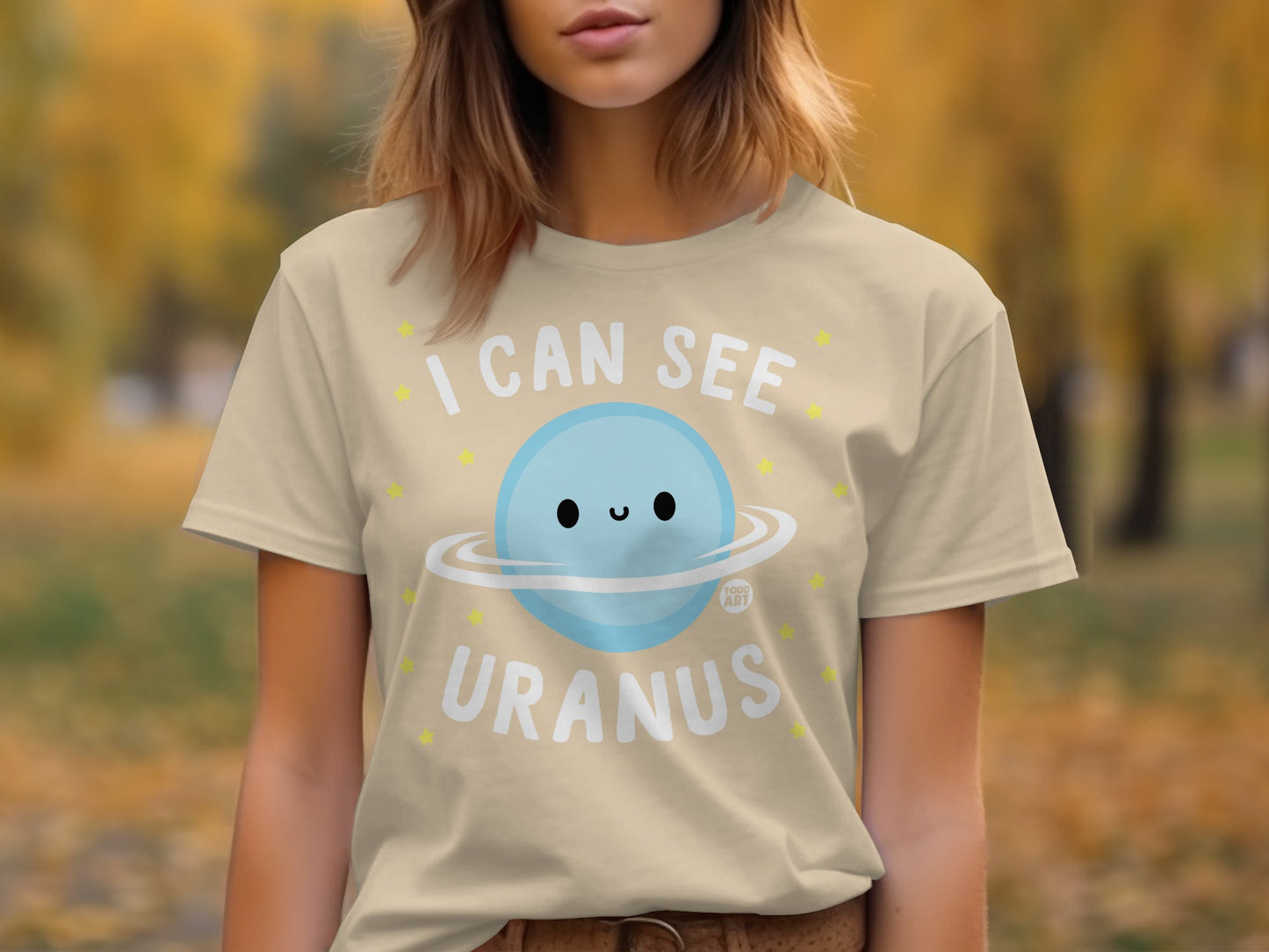 I Can See Uranus Cute Planet Design T-shirt