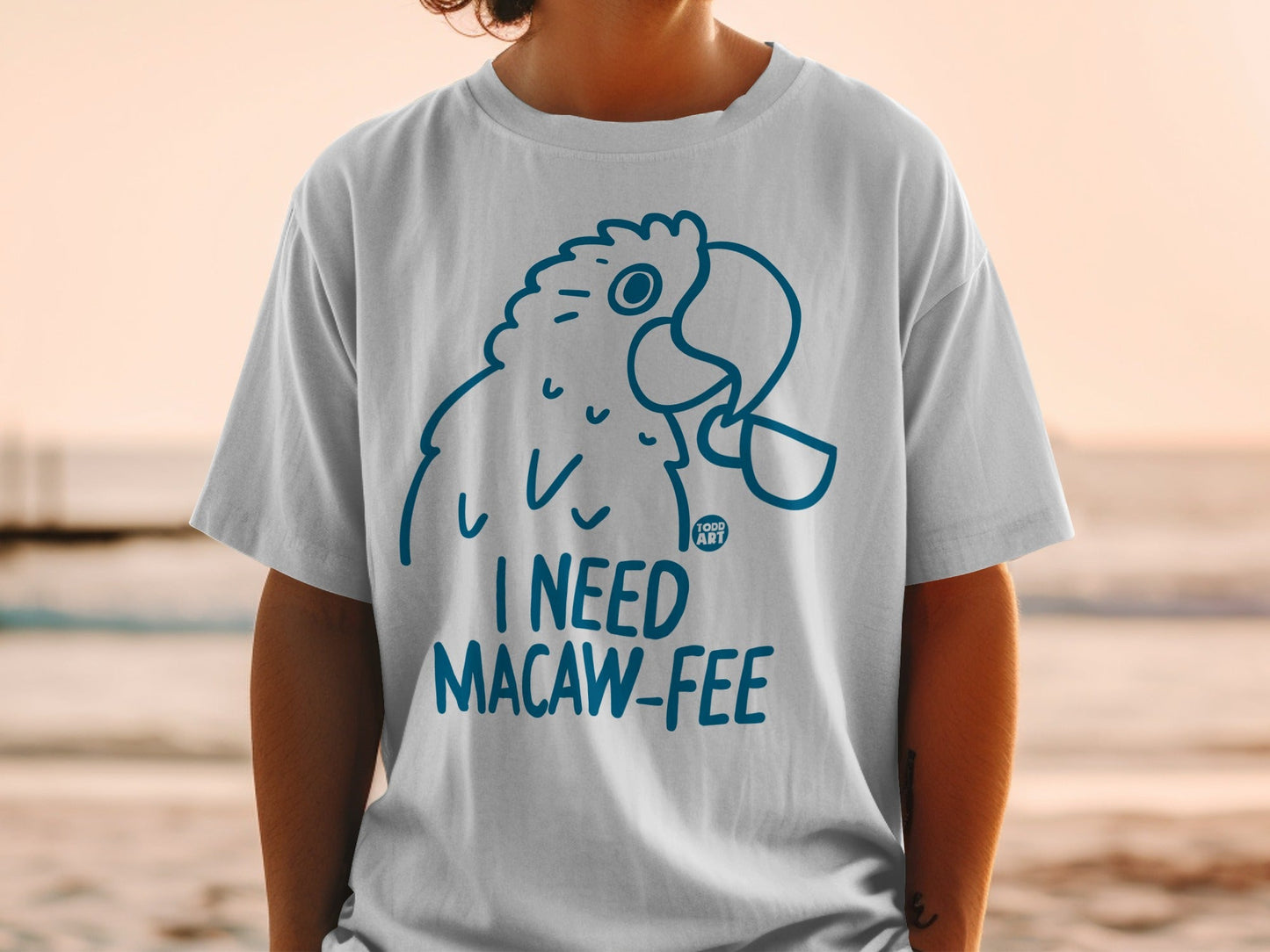 I Need Macaw-Fee Parrot Graphic T-Shirt Casual Tee