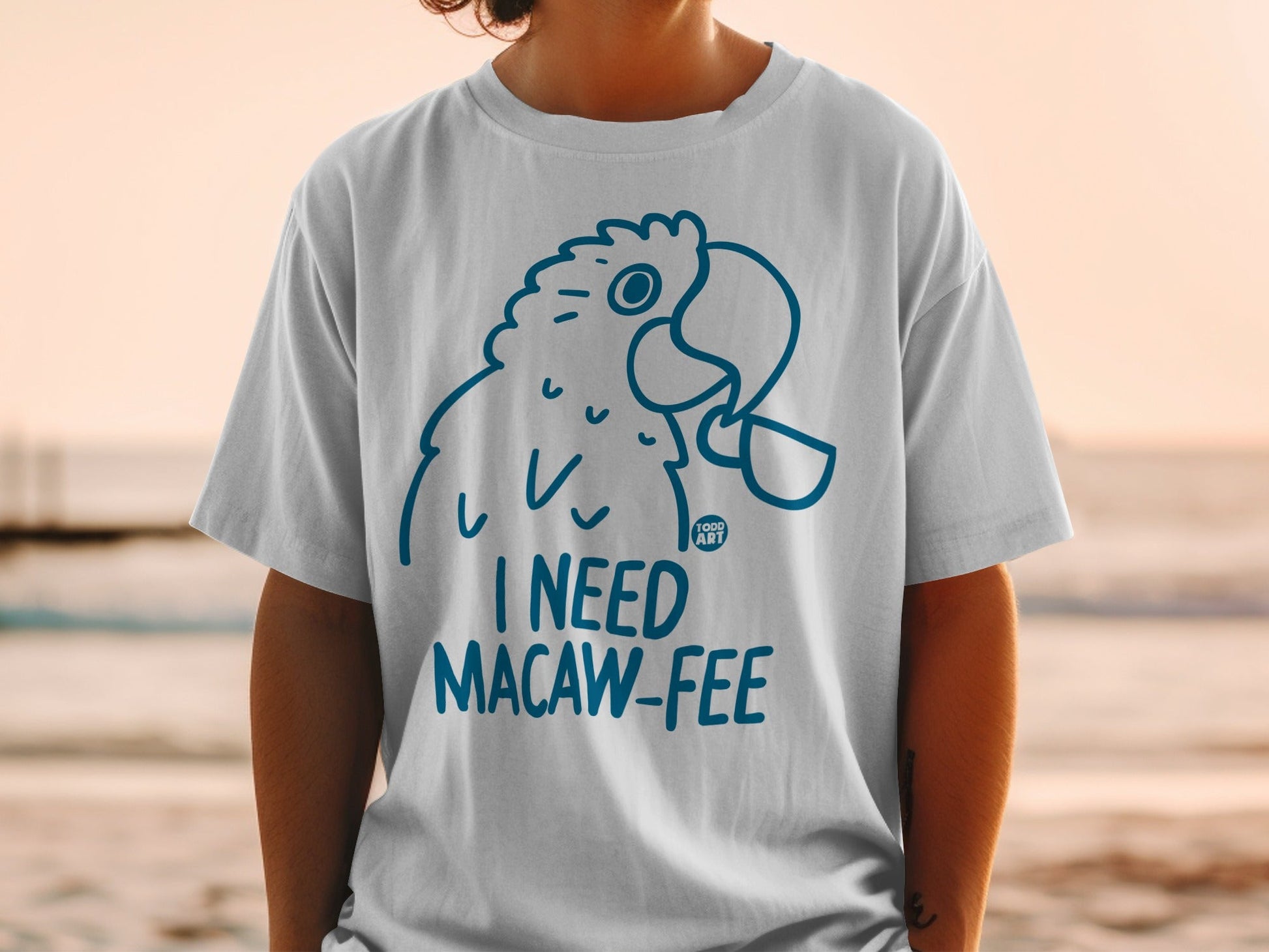 I Need Macaw-Fee Parrot Graphic T-Shirt Casual Tee