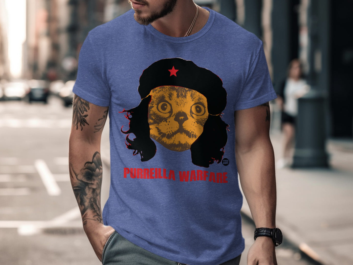 Purreilla Warfare Cat Lover Graphic T-Shirt