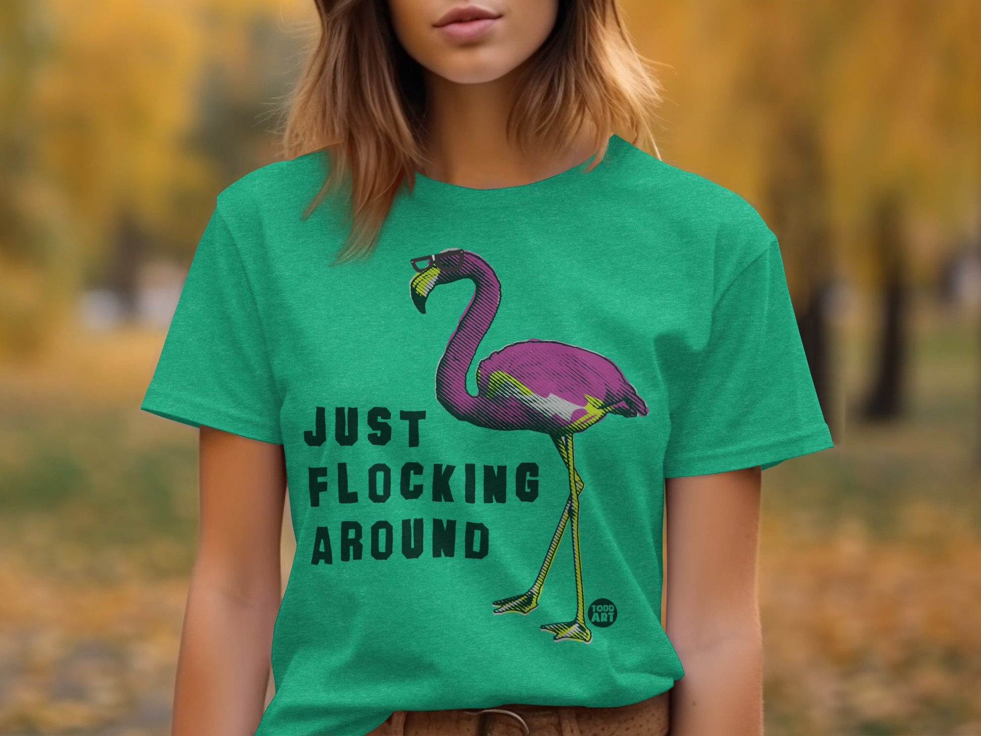 Just Flocking Around Flamingo Graphic Shirt