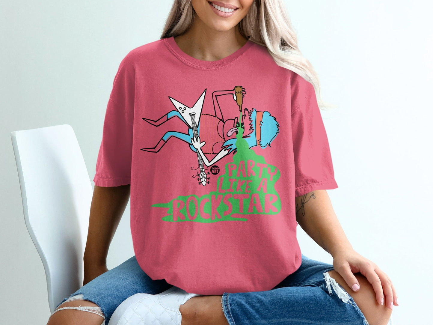 Party Like A Rockstar Graphic Tee for Casual Wear