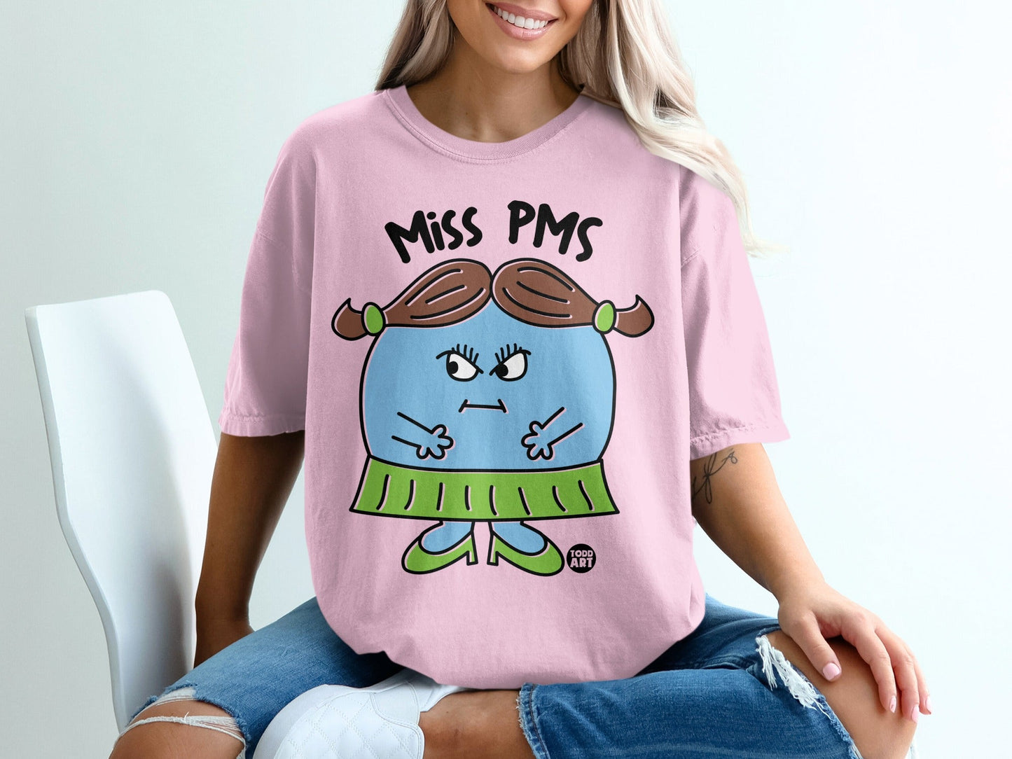 Miss PMS Graphic Pink Shirt for Women Graphic Tee