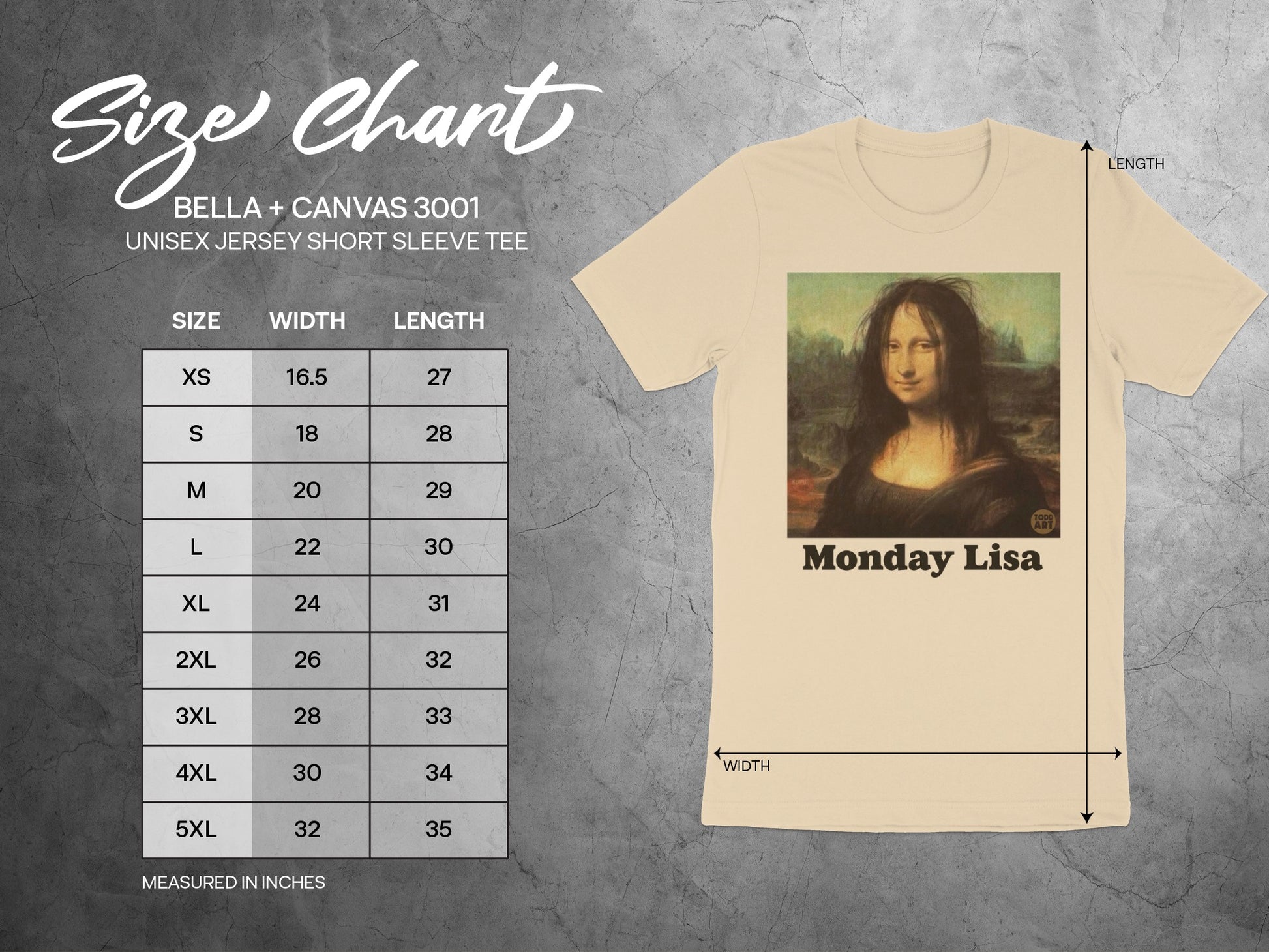 Funny Monday Lisa T-Shirt for Art Lovers