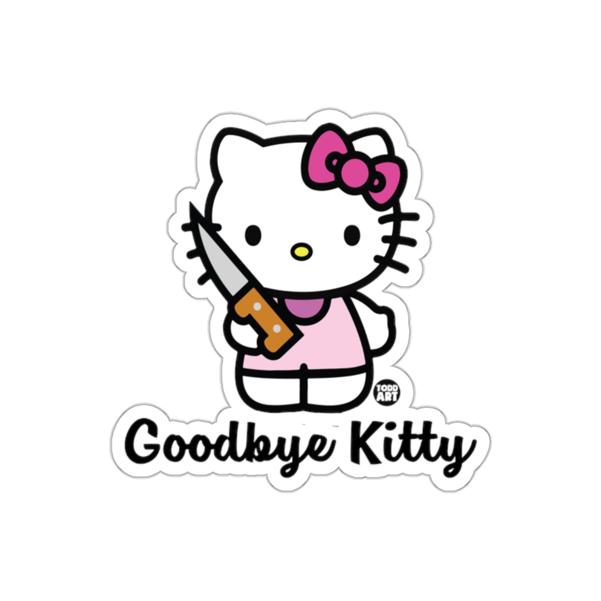 Goodbye Kitty Funny Illustration Art Design sticker