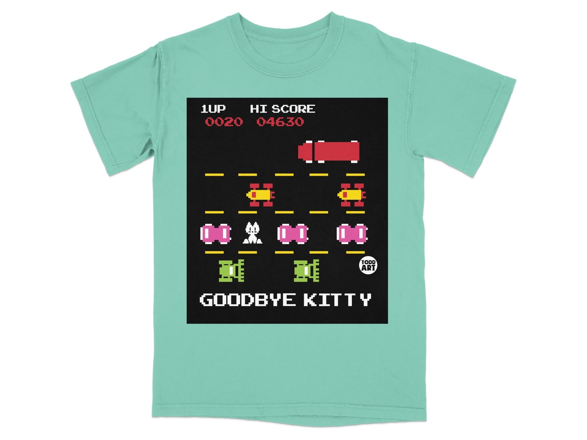 Retro Video Game Design Goodbye Kitty T-Shirt