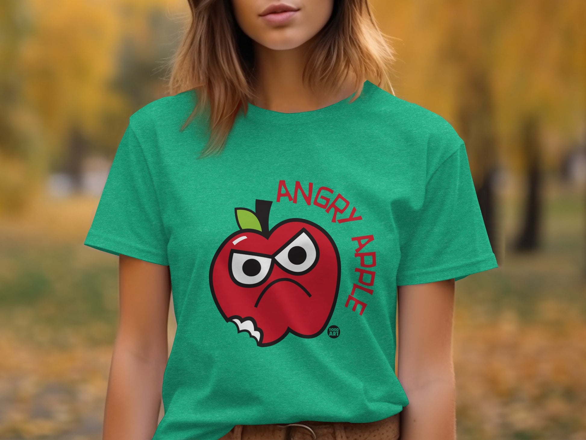 Angry Apple Graphic T-shirt Perfect for Casual Wear
