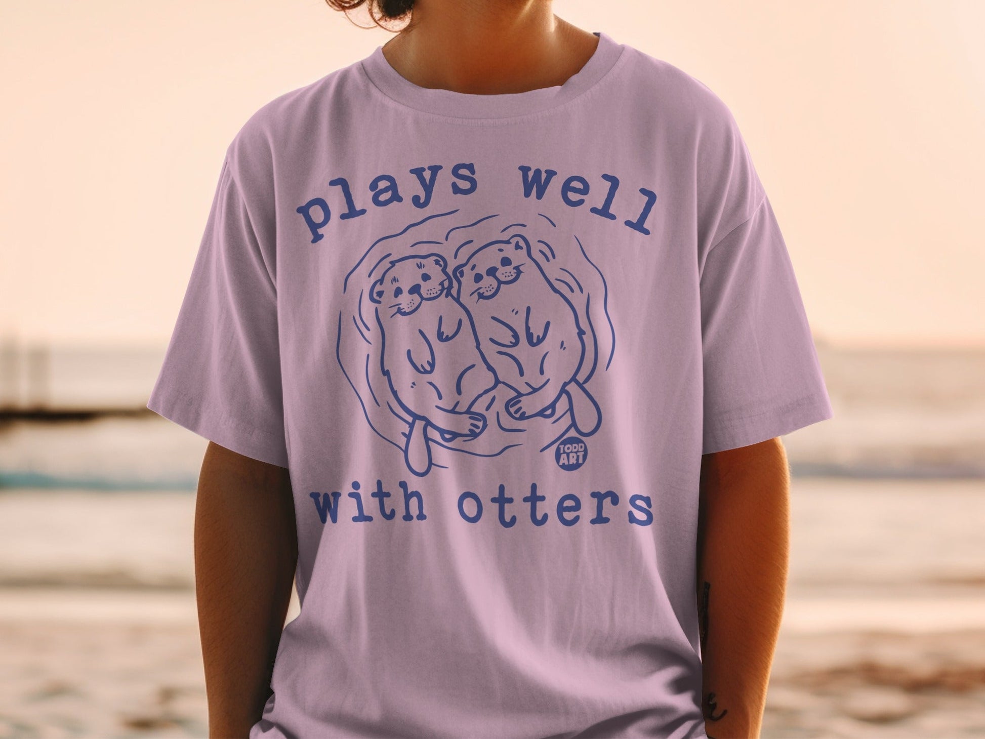 Plays Well With Otters Graphic Tee for Otter Lovers