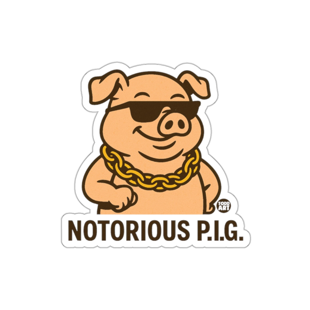 The Notorious P.I.G. with Sunglasses and Chain sticker