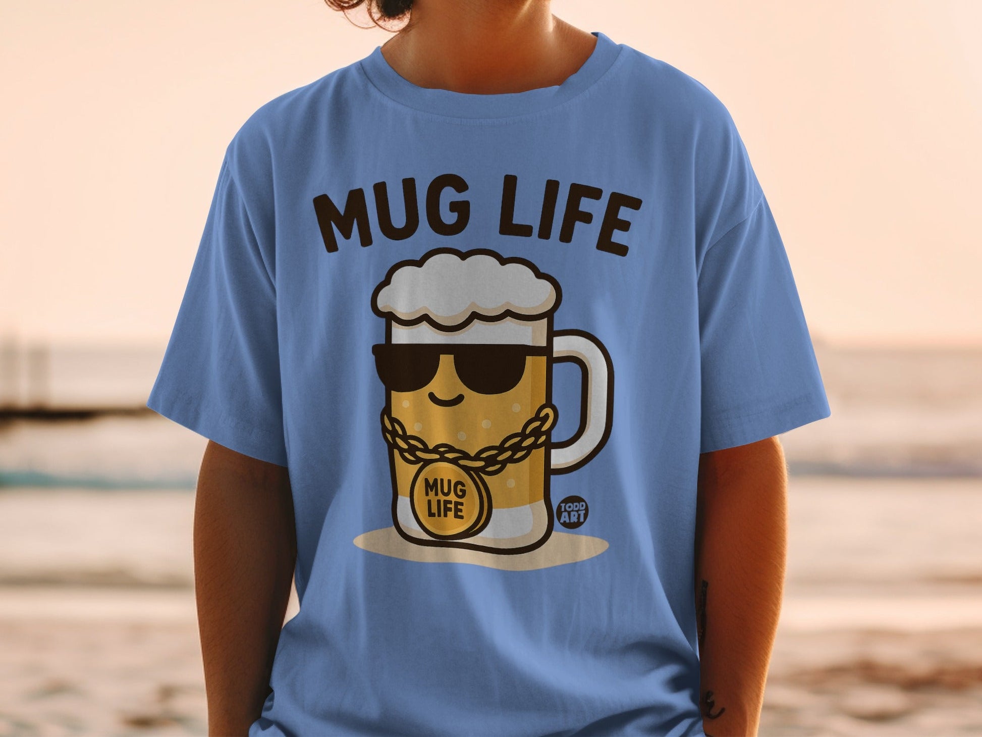 Mug Life Beer Mug Cartoon Graphic T-shirt