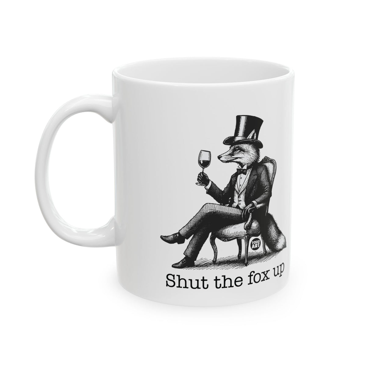 Elegant Fox with Wine Glass Todd Art Mug