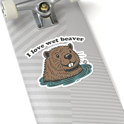 Beaver in waterTodd Art Sticker