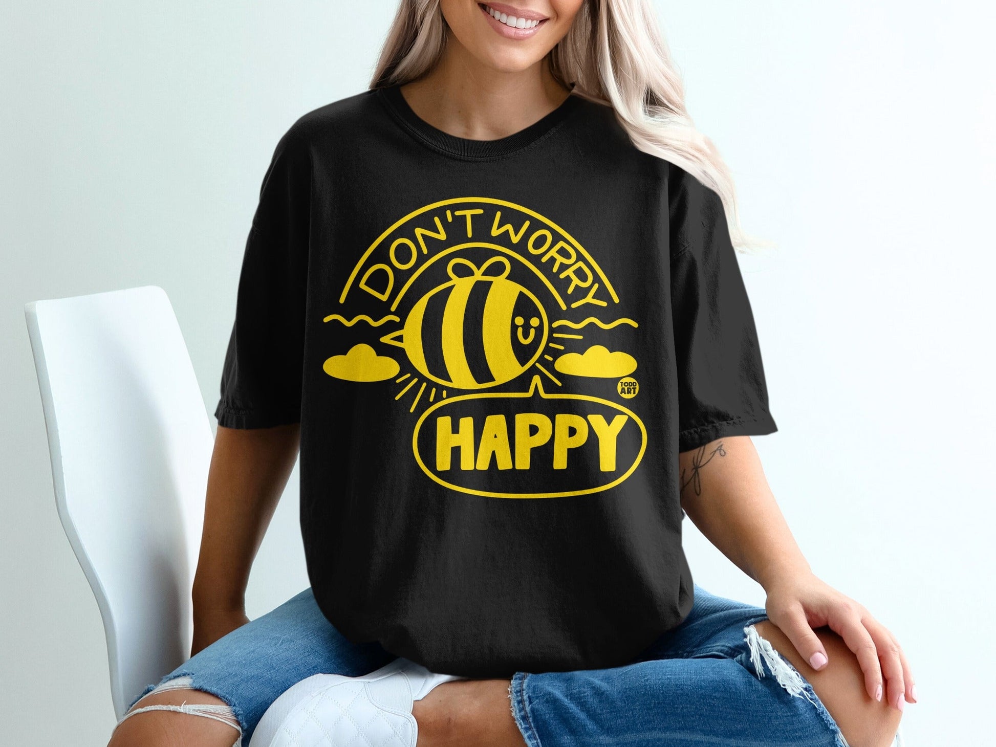 Don't Worry Be Happy Bee Graphic T-shirt