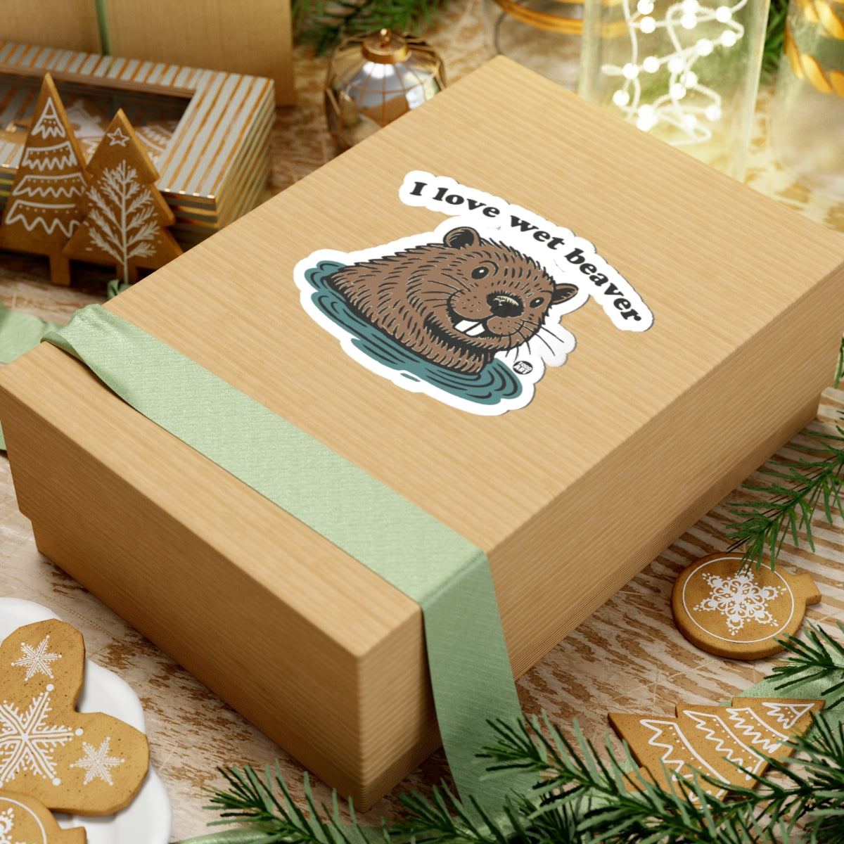 Beaver in waterTodd Art Sticker
