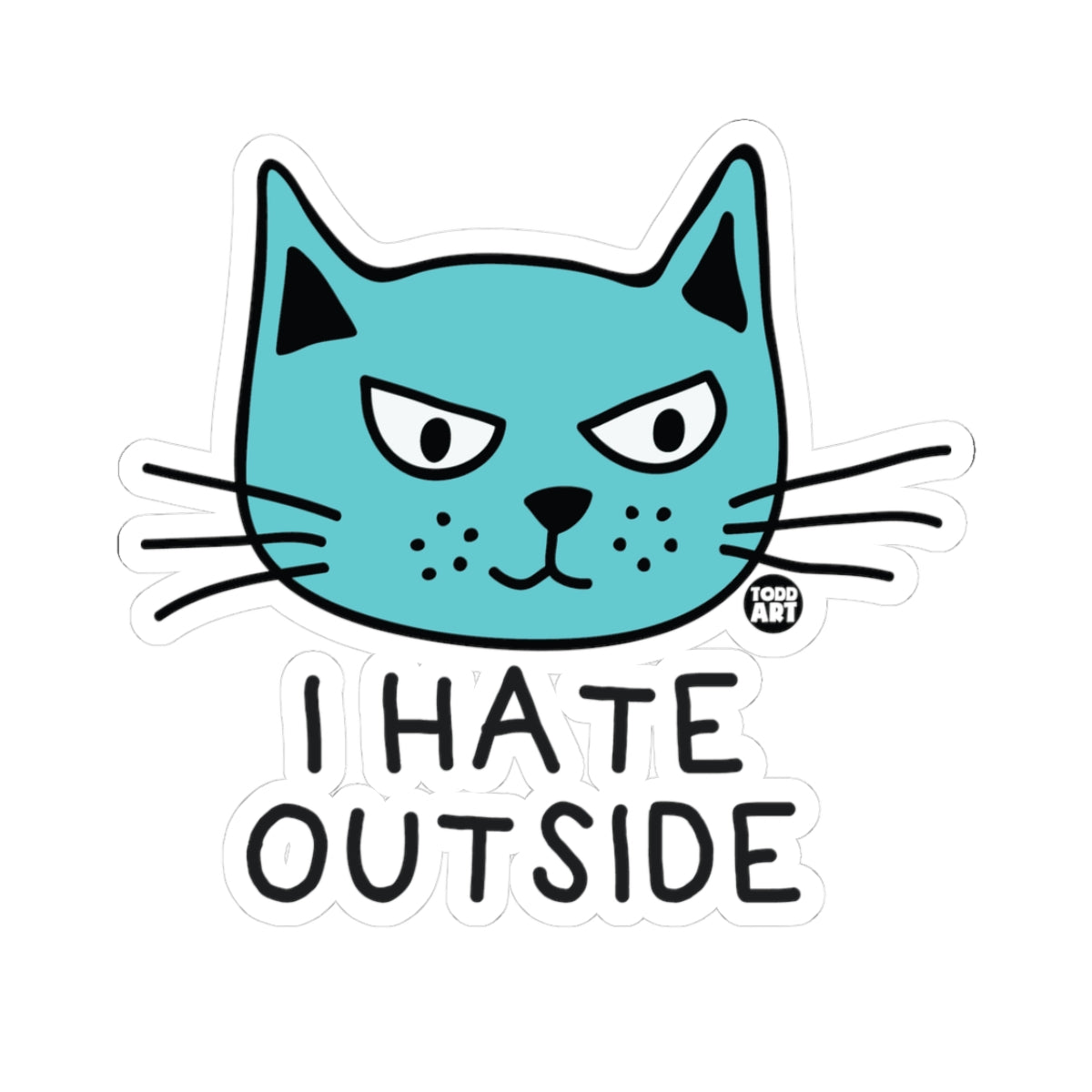 Grumpy Cat FaceTodd Art Sticker